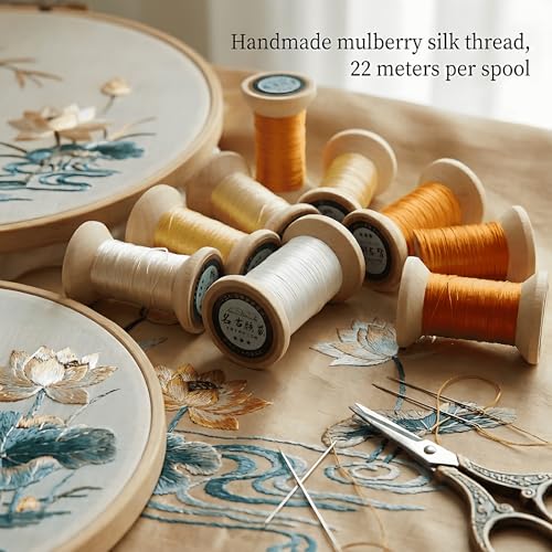 Natural 100% Mulberry Silk Handmade Embroidery Thresd Silk Floss (08) - color: 08