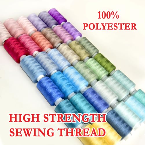 All Purpose Polyester Sewing Thread-2 Spools for Hand and Machine Sewing(Aqua Green) - color: Aqua Green
