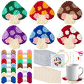 WATINC Punch Needle Coaster Kit - 22Pcs DIY Craft for Beginners, Mushroom