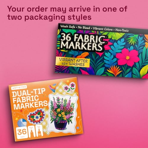 ARTISTRO 36 Fabric Markers for Clothes and Textiles - Acrylic Paint Pens - size: Pack of 36