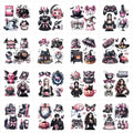 16 Pcs Pink Gothic Halloween Rub-On Transfers for Furniture & Crafts - style: Pink Gothic