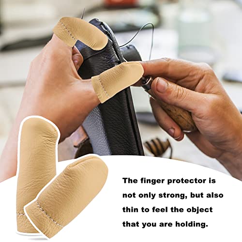 3 Pairs Leather Finger Protector Leather Thimble - size: 3 Pairs