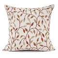 YOUR SMILE Classical Embroidery Jacquard Beige Leaf Pattern Square Decorative Throw Pillow Case Cushion Cover 18 x 18 inch - size: 18" x 18" (Pack of 1)