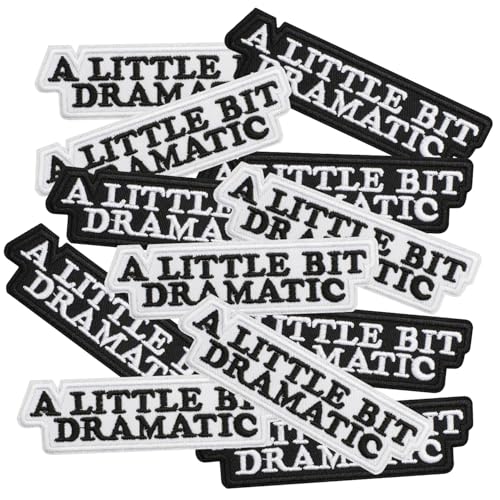 12pcs A Little Bit Dramatic Iron/Sew on Patches, Fashion Embroidered Applique, Cute Decoration for Clothes, Hat, Bag, Dress, Shirt, Jeans - color: 12pcs Dramatic