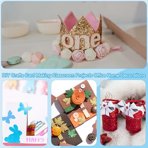 PATIKIL 2mm(1/10") Thick Non Adhesive Glitter Foam Sheet 16x24inch(40x60cm) Blue Green, EVA Shiny Foam Board for Craft, 6 Pcs - color: Blue Green