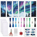 ORIGACH 6 Set Aurora Scenery Cross Stitch Bookmark Kit for Beginner - style: Aurora Scenery