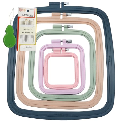 Marvexi 5Pcs Square Plastic Embroidery Hoops - size: 5pcs