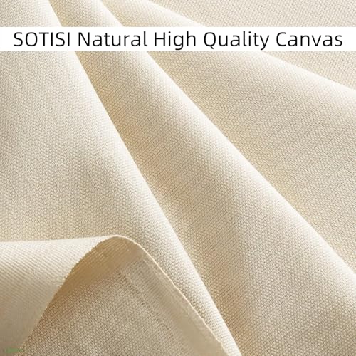 Canvas Fabric, Premium 10oz Natural Cotton Duck Canvas Fabric 62'' Wide for Arts & Crafts, Backings, Covers,5Yd (60 x 180 inchs) - color: Natural, size: 5Yd (60 x 180 inchs)