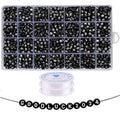 Amaney 1400pcs 4×7mm Black Round Acrylic Alphabet Letter Beads A-Z and Number Beads for Jewelry Making Bracelets Necklaces Key Chains - color: Black&Number, size: 7x4mm
