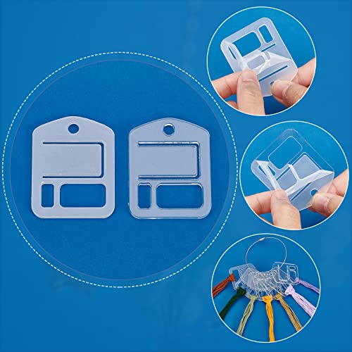 PH PandaHall 30pcs Acrylic Embroidery Floss Drop, Clear Embroidery Thread Organizers Slim Floss Bobbins Cross Stitch Thread Bobbins for DIY Craft Sewing Thread Storage 1.57x2inch - size: 4x5cm