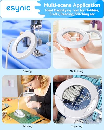 eSynic Desktop Magnifying with 40 LED Lights-Blue Light Blocking