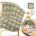 Coopay Crochet Kit for Beginners, Granny Square Crochet Blanket Kit, Camel - color: Camel - Daisy