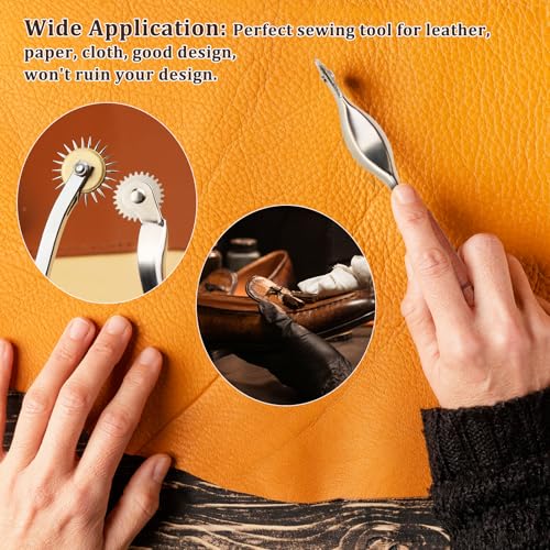 Nitlak 2PCS Tracing Wheel, Tracing Wheel Sewing Tool, Stitch Marking Spacer - color: Brown