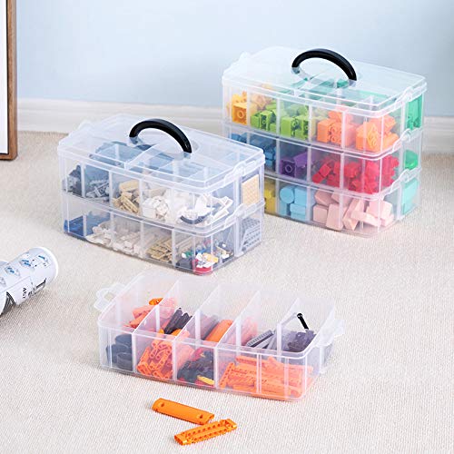 Sooyee 3-Tier Stackable Craft Organizers and Storage Box, Clear - size: 3-Tier