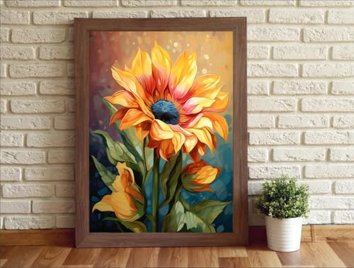 MjhRcll Flowers Stamped Cross Stitch Kits,Daisy Embroidery Starter Kit for Beginners,Cross Stitch Kits for Adults 12×16 Inch - color: X1926