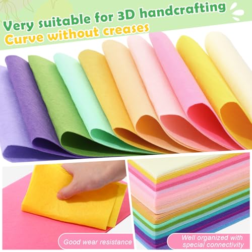 Tegeme 100 Pcs 8 x 12 Inches Felt Sheet for Craft Thin, Macaron Series - color: Macaron Series