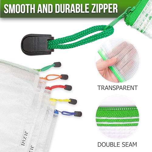 22 Pack Mesh Zipper Pouch Bags 10x14 inch - Plastic Zipper Pouches for Organizing - Document Bags With Zippers - Letter Size Zippered Pouch - Document Pouches With Zippers - size: 22 Pack 10x14