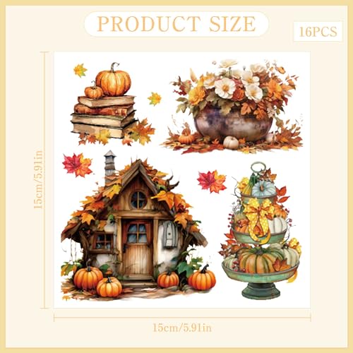 16 Pcs Fall Farmhouse Rub-On Transfers for Furniture & Crafts - style: Fall