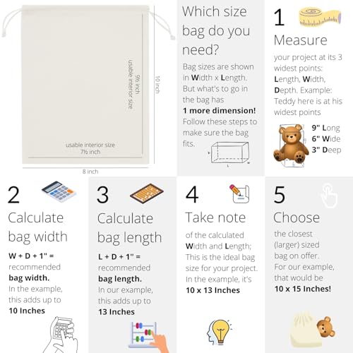PALTERWEAR 100% Cotton Drawstring Bags 10‑Pack 8x10 Lightweight 70 GSM Muslin Pouch Set | Reusable Gift, Craft, Pantry, Travel Storage | Double Drawstring (Natural Beige, 8 x 10 Inches) - size: 8 x 10 Inches