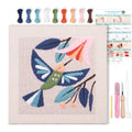 Embroidery Punch Needle kit Frame, Embroidery Starter Kits for Beginner,Punch Needle Fabric with Pattern,Threader, Yarns,Embroidery Hoops & Rug Punch(Greyish Blue) - color: Greyish blue