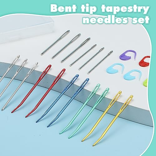 Kogyxe 17 Pcs Steel Sewing Needles Kit Stainless Steel Sewing Needles