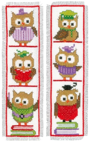 Vervaco Cross Stitch Bookmark Kit Owls (Set of 2) 2.4" x 8" - size: onesize