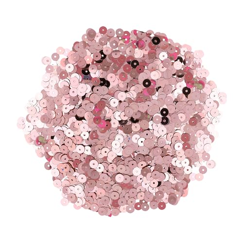 Mandala Crafts 6mm Flat Round Rose Gold Sequins for Sewing Embroidery - color: Rose Gold, size: 6mm Flat Sequins