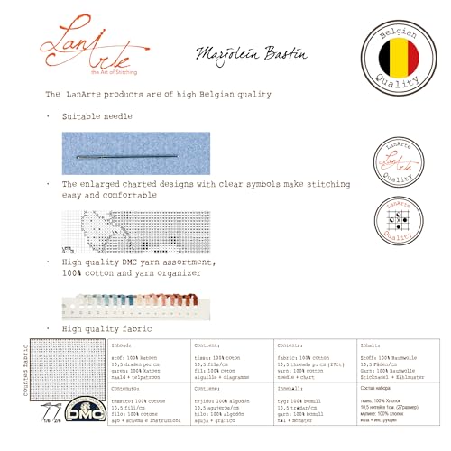 Lanarte Counted Cross Stitch Kit: 4 Seasons: Set of 4, NA, 18 x 16cm - style: Four Seasons