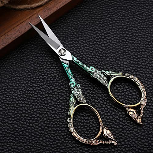 YOUGUOM Precision Embroidery Scissors, Sharp Sewing Scissors - color: Gold Green