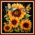 Disxvivy Cross Stitch Stamped Full Embroidery Kits DIY 11CT Cotton Thread Printed DIY Needlepoint Kits Craft Needlework Set Cross-Stitch Stamped Sets-Sunflower Butterfly 18x18 inch - color: Artstyle11