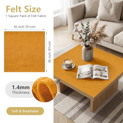 Antique Gold Soft Felt Sheet 36'' X 36'', 1.4mm Felt Fabric Sheet for Craft - color: Antique Gold