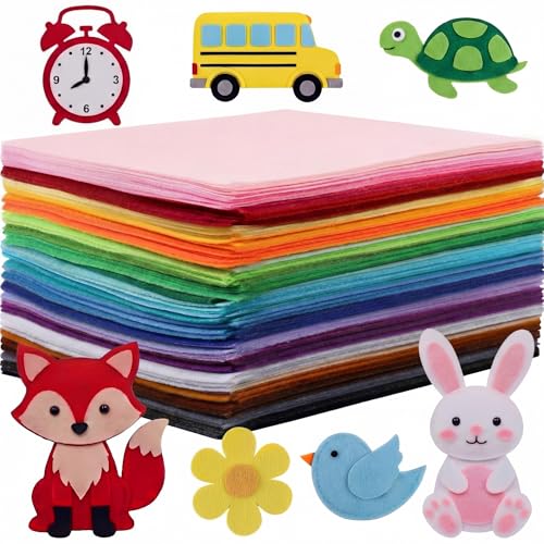 Reginary 120 Pcs 8 x 20 Inch Felt Sheets Bulk for Craft 40 Assorted Color Felt Fabric Squares Stiff Paper for Back to School Festival Holiday DIY Craft Sewing Patchwork - size: 8 x 20 Inch
