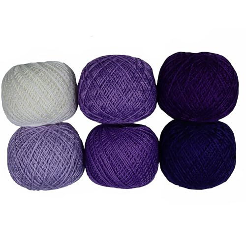 KCS Mercerized Pearl Cotton Thread Size 8 Crochet Needlework Embroidery Threads Ball (6, 11) - color: 11