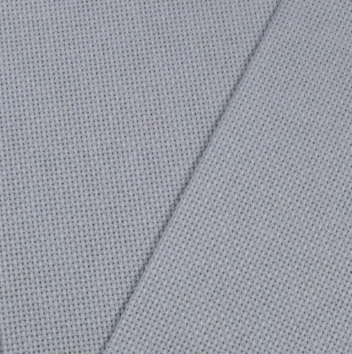 KCS 19" x 28"(48cmx72cm) 18CT Counted Cotton Aida Cloth Cross Stitch Fabric (Light Grey) - color: Light Grey