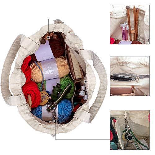 Teamoy Knitting Bag Tote, Yarn Storage Crochet Bag Organizer, Tree - color: Tree
