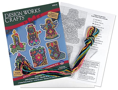 Design Works Crafts Christmas Fantasy Counted Cross Stitch Ornament Kit – Holiday Needlework Set for DIY Decorations