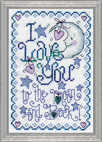 Design Works Crafts To the Moon, 5 x 7 Cross Stitch Kit, 5"x7" 14 Count