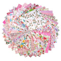 50PCS Pink Floral Quilting Fabric Cotton Fabric Squares Random Style -