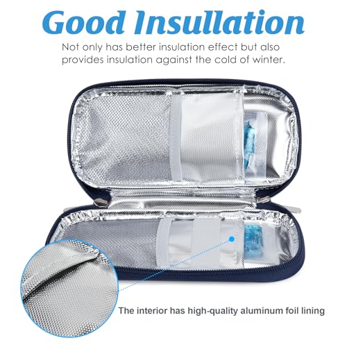YOUSHARES Insulin Cooler Travel Case, Diabetic Travel Case TSA Approved with 2 Ice Packs for GLP-1, for Ozempic, for Insulin Pens and Insulin Vials for Daily & Travel - color: Kapok