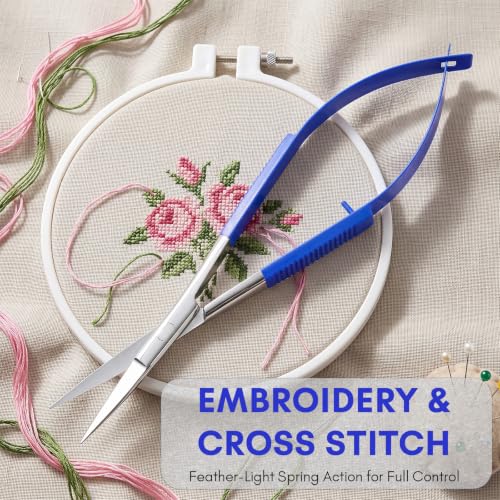 5" Spring Scissors Straight Eyebrow Eyelash Embroidery Snip - color: Mlt-mst-03