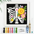 DOODLREAM Skeleton Ribcage Punch Needle Kit for Beginner 9.4" x 9.4" - color: Skeleton Ribcage