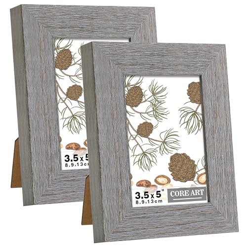 CORE ART 3.5x5 Picture Frame, Solid Wood Rustic Dark Gray, 2 Pack - color: Dark Grey, size: 3.5x5 - 2 pack