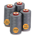 New brothread 4 Large Cones All Purpose Polyester Thread -Grey - color: 4xGrey