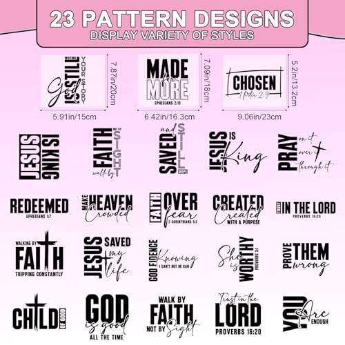 23 Pcs Bible Verse Dtf Transfers Ready to Press Iron on Transfers - color: Bible Verse