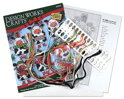 Christmas Cows Counted Cross Stitch Ornament Kit