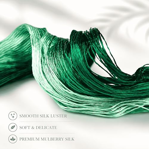 Natural 100% Silk Thread, Handmade Embroidery Thread Silk Floss 7 Colors 110m Each (89) - color: 89