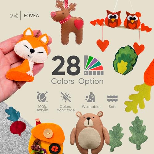 EOVEA | Acrylic Felt Fabric by The Yard | 72" Wide | 1.6mm Thick | Soft & Durable Non-Fraying Felt | for DIY Crafts, Sewing, Upholstery, Costumes & Padding(Heater Gray, One Yard) - color: Heather Grey, size: 1 Yard