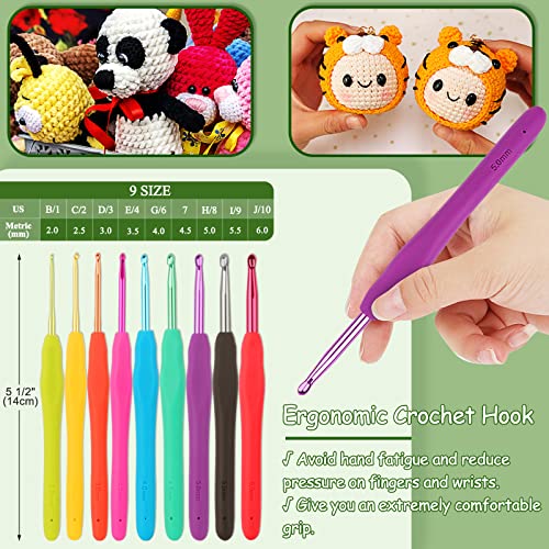 Coopay Upgraded Crochet Kit for Beginners, All-in-One Crochet Kits (63Pcs) - color: Cactus - Hanging Bag