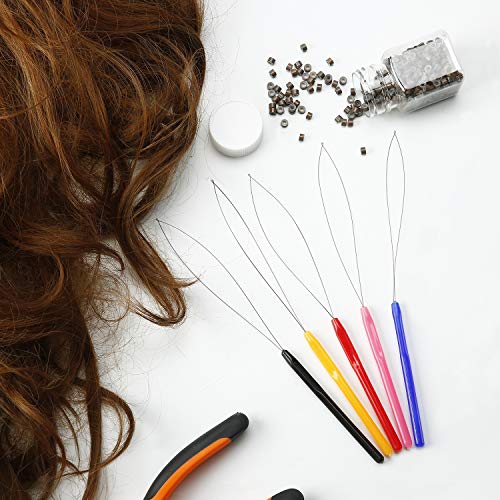 10 Pack Hair Extension Loop Tool Hair Threader Bead Looper Multicolored