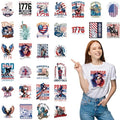 30Pcs Patriotic 4th of July Dtf Transfers Ready to Press Independence Day Iron on Transfers for Tshirts 250th Anniversary Transfer Vinyl Stickers for Clothing Pillows Bag DIY Crafts - color: 4th of July